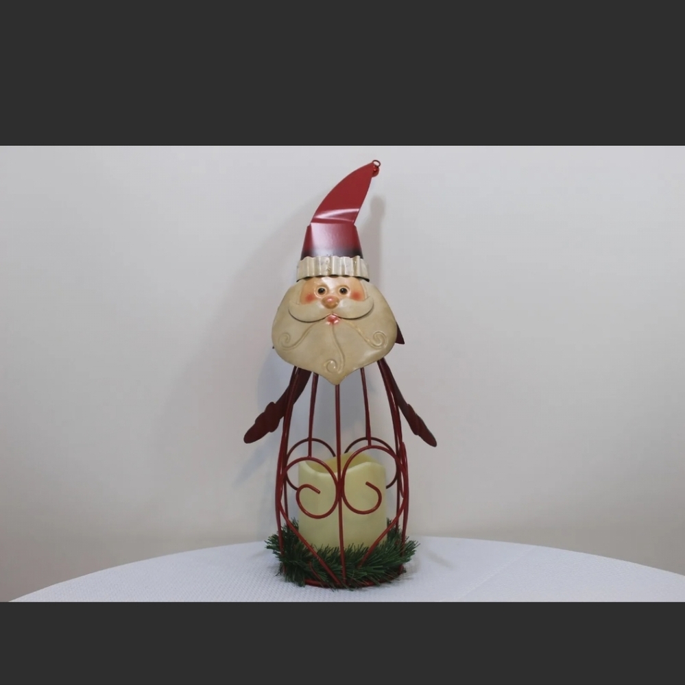 12" Decorative Santa Lantern with battery operated candle new